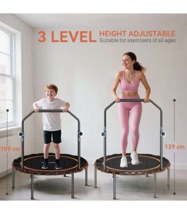 SPORTNOW 40'' Foldable Fitness Trampoline Rebounder with Handle, Orange