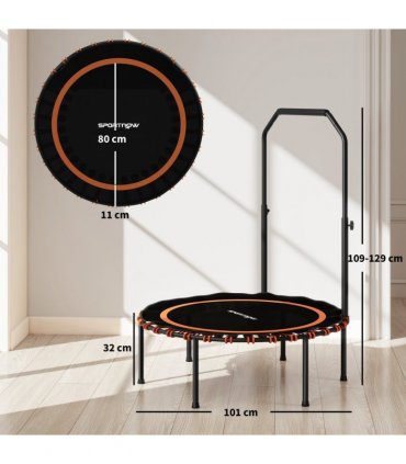 SPORTNOW 40'' Foldable Fitness Trampoline Rebounder with Handle, Orange
