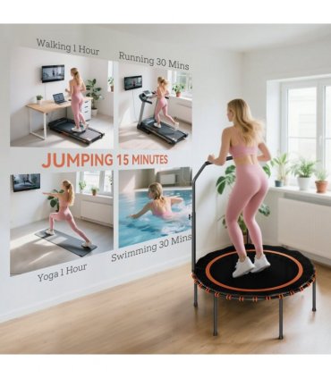 SPORTNOW 40'' Foldable Fitness Trampoline Rebounder with Handle, Orange