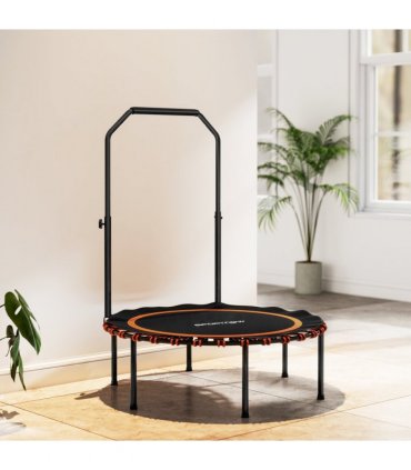 SPORTNOW 40'' Foldable Fitness Trampoline Rebounder with Handle, Orange