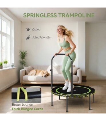 SPORTNOW 40'' Foldable Fitness Trampoline Rebounder with Handle, Green