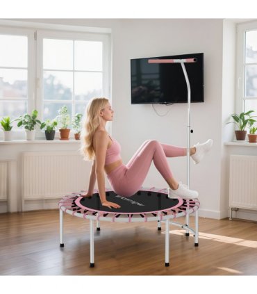 SPORTNOW 40" Fitness Trampoline with 5-Level Adjustable Handle, Pink