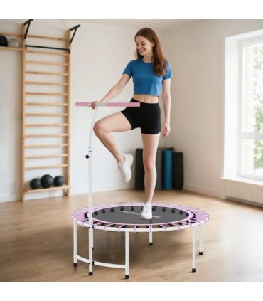 SPORTNOW 40" Fitness Trampoline with 5-Level Adjustable Handle, Purple