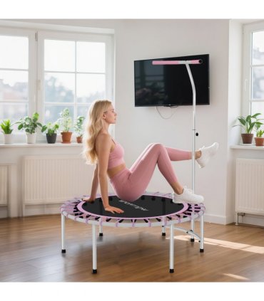 SPORTNOW 40" Fitness Trampoline with 5-Level Adjustable Handle, Purple