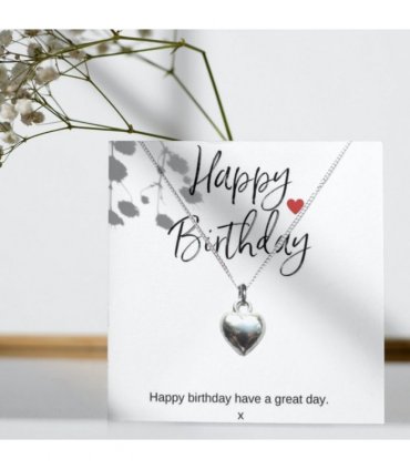 Happy Birthday Necklace & Jewellery Box Gift — Colour: Pink, Size: 100 x 100 x 50 mm