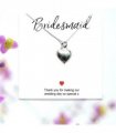 Bridesmaids Heart Necklace & Thank You Gift Card — Colour: Silver Plated, Size: 11.5 x 9 x 4.5mm — V0671748624