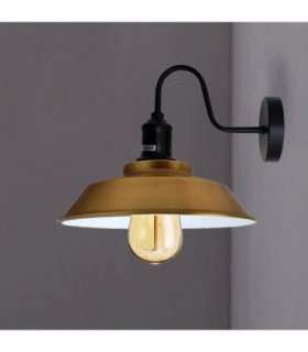 Metal Wall Lights Shade Indoor Retro Wall Sconce Lighting Wall Lamp~1979 — Colour: Copper