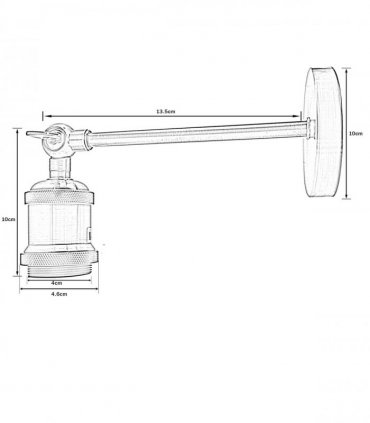 Antique Wall Sconces Industrial Adjustable Wall Lamp  ~2246 — Colour: black