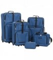 vidaXL 5 Piece Travel Luggage Set Bule Fabric — Colour: blue