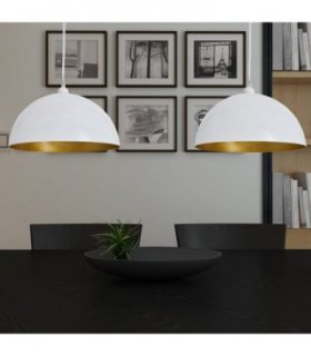 vidaXL Ceiling Lamp 2 pcs Height-adjustable Semi-spherical White