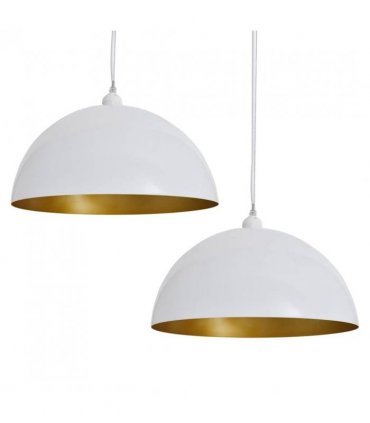 vidaXL Ceiling Lamp 2 pcs Height-adjustable Semi-spherical White