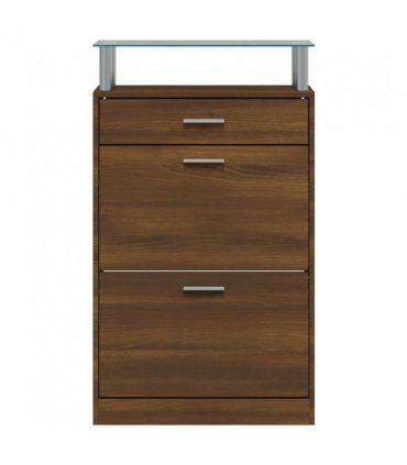 vidaXL Shoe Cabinet Brown Oak 63x24x104 cm Engineered Wood
