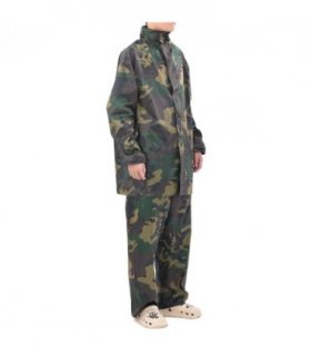 Men's Camo Print 2-Piece Rain Suit with Hood XL — Colour: green