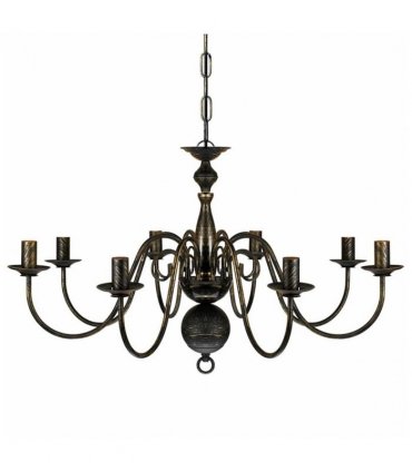 Antique Black Metal Chandelier 8 x E14 Bulbs