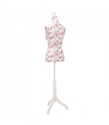 Ladies Bust Display Mannequin Cotton White With Rose