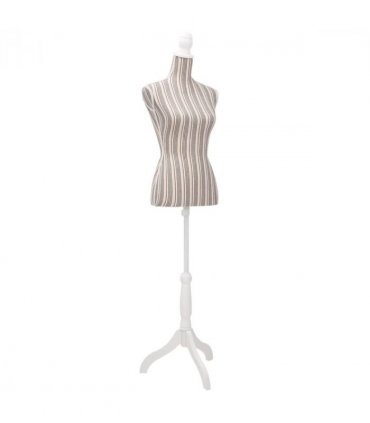 Ladies Bust Display Mannequin Linen With Stripes — Colour: grey
