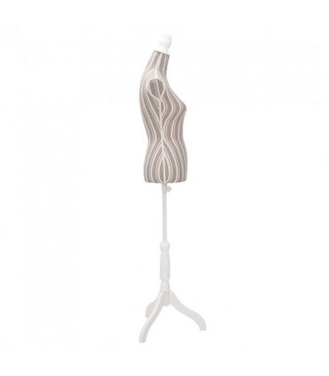 Ladies Bust Display Mannequin Linen With Stripes — Colour: grey