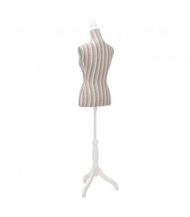 Ladies Bust Display Mannequin Linen With Stripes — Colour: grey