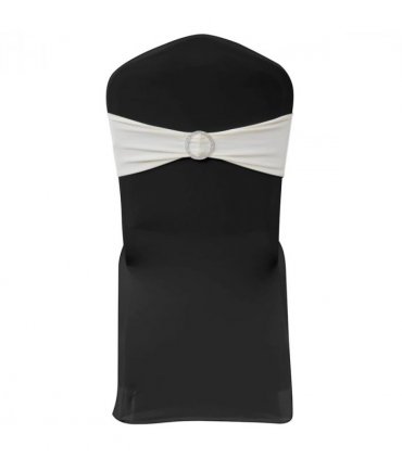 vidaXL Chair Ribbon | Set of 25 | Cream | Polyester | Stretchable to 50 cm