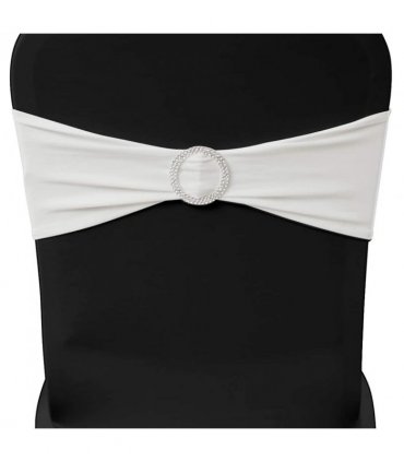 vidaXL Chair Ribbon | Set of 25 | Cream | Polyester | Stretchable to 50 cm
