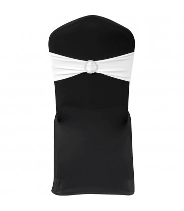 vidaXL Chair Ribbon | Set of 25 | White | Polyester 90%, Elastane 10%