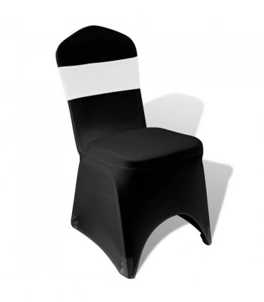 vidaXL Chair Ribbon | Set of 25 | White | Polyester 90%, Elastane 10%