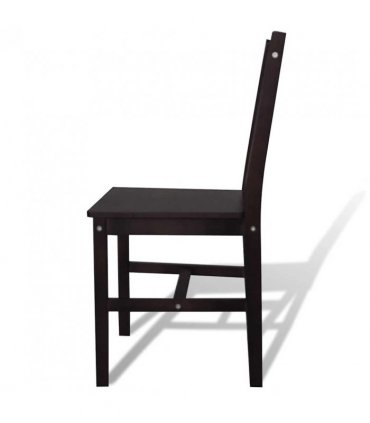 vidaXL Dining Chairs 4 pcs Dark Brown Pinewood