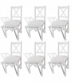 vidaXL Dining Chairs 6 pcs White Pinewood