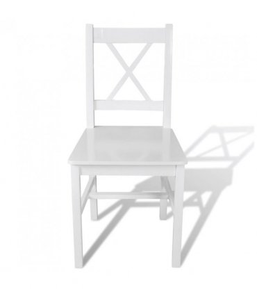 vidaXL Dining Chairs 6 pcs White Pinewood