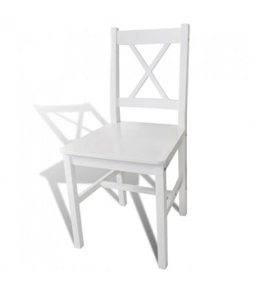 vidaXL Dining Chairs 6 pcs White Pinewood
