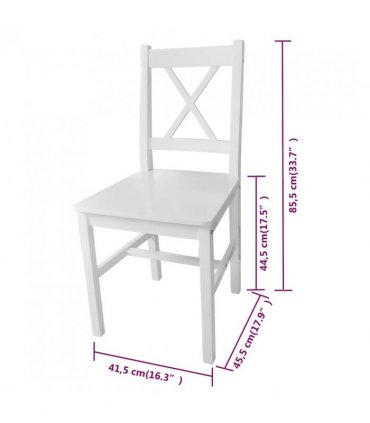 vidaXL Dining Chairs 6 pcs White Pinewood
