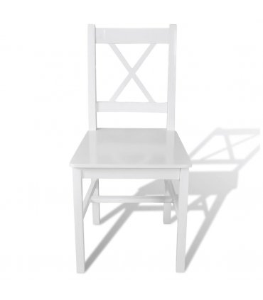 vidaXL Dining Chairs 2 pcs White Pinewood