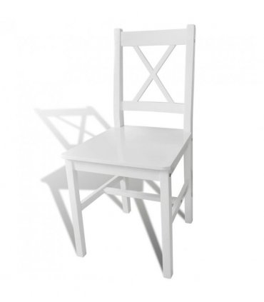 vidaXL Dining Chairs 2 pcs White Pinewood