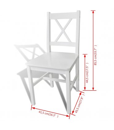 vidaXL Dining Chairs 2 pcs White Pinewood