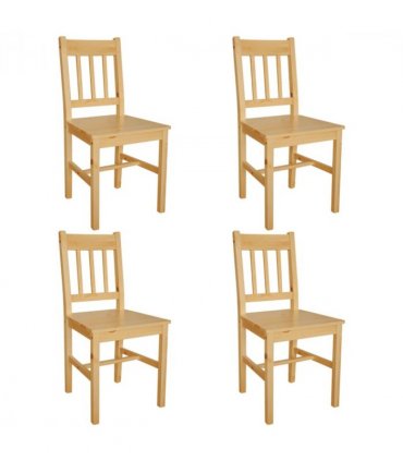 vidaXL Dining Chairs 4 pcs Pinewood — Colour: beige