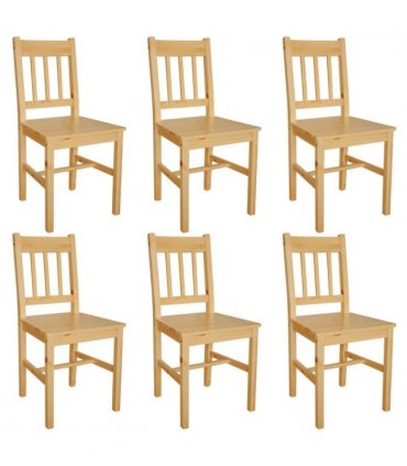 vidaXL Dining Chairs 6 pcs Pinewood — Colour: beige