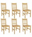 vidaXL Dining Chairs 6 pcs Pinewood — Colour: beige