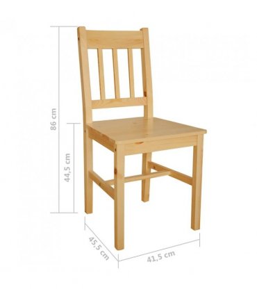 vidaXL Dining Chairs 6 pcs Pinewood — Colour: beige