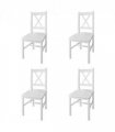 vidaXL Dining Chairs 4 pcs White Pinewood