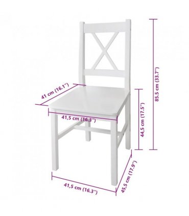 vidaXL Dining Chairs 4 pcs White Pinewood