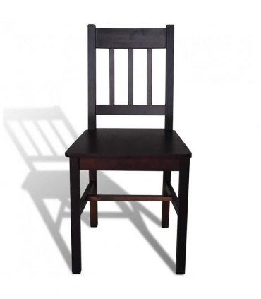 vidaXL Dining Chairs 2 pcs Dark Brown Pinewood