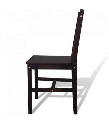 vidaXL Dining Chairs 6 pcs Dark Brown Pinewood