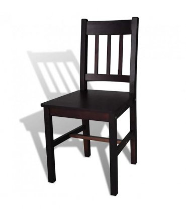 vidaXL Dining Chairs 6 pcs Dark Brown Pinewood