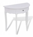 vidaXL Console Table with Drawer Half-round White