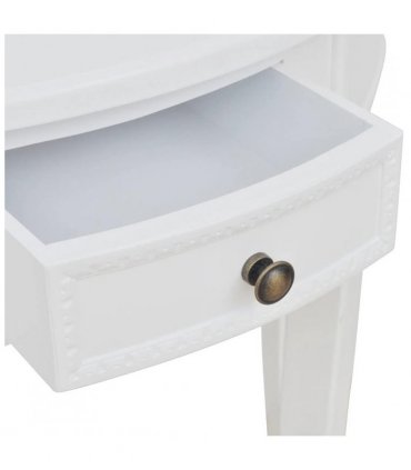 vidaXL Console Table with Drawer Half-round White