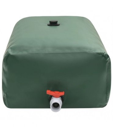 vidaXL Water Tank with Tap Foldable 100 L PVC — Colour: green — V0671929816