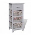 vidaXL Storage Rack | White | Solid Paulownia Wood and MDF | Compact | Cabinet — Size: 35 x 27 x 73.5 cm