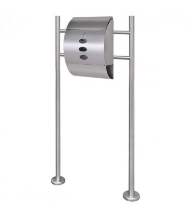 Mailbox on Stand Stainless Steel — Size: 30 x 12 x 40 cm