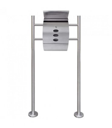 Mailbox on Stand Stainless Steel — Size: 30 x 12 x 40 cm