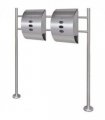 Double Mailbox on Stand Stainless Steel — Size: 30 x 12 x 40 cm